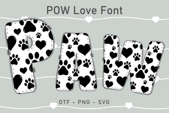 Pow Love: A Playful Font with Adorable Paw Prints