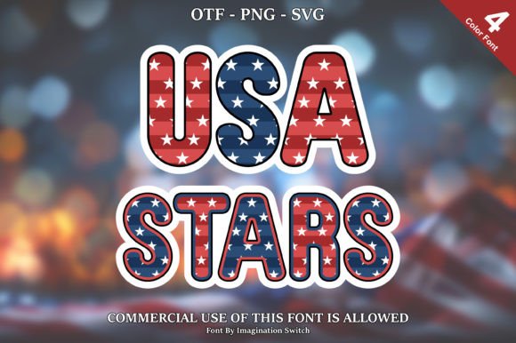 Usa Stars: A Colorful Display Font for Creative Projects