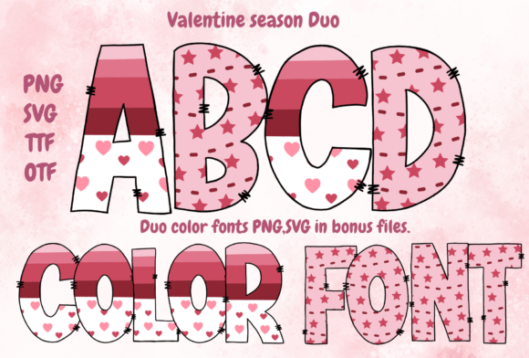 Valentine Season Duo: A Colorful Font for Festive Designs